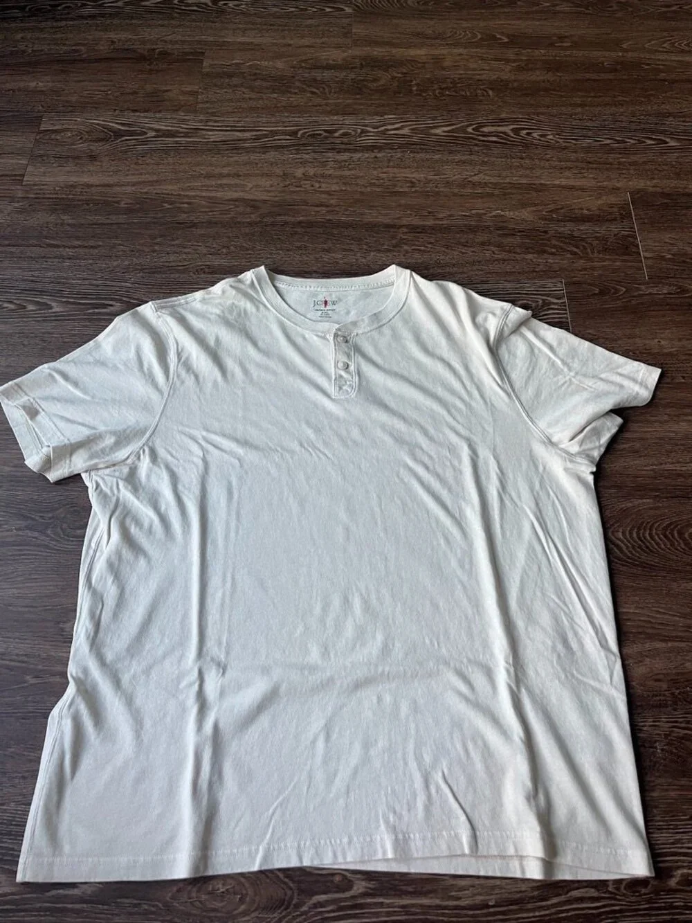 J. Crew Short-sleeve vintage-wash cotton henley Excellent Condition Cream